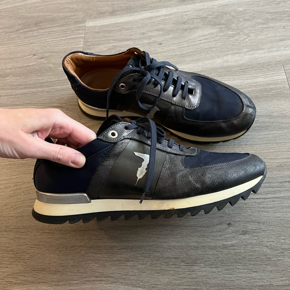 Trussardi leather men sneakers , size 9